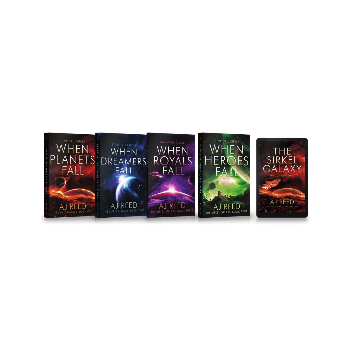 The Sirkel Galaxy by AJ Reed, all four paperbacks and the complete series ebook