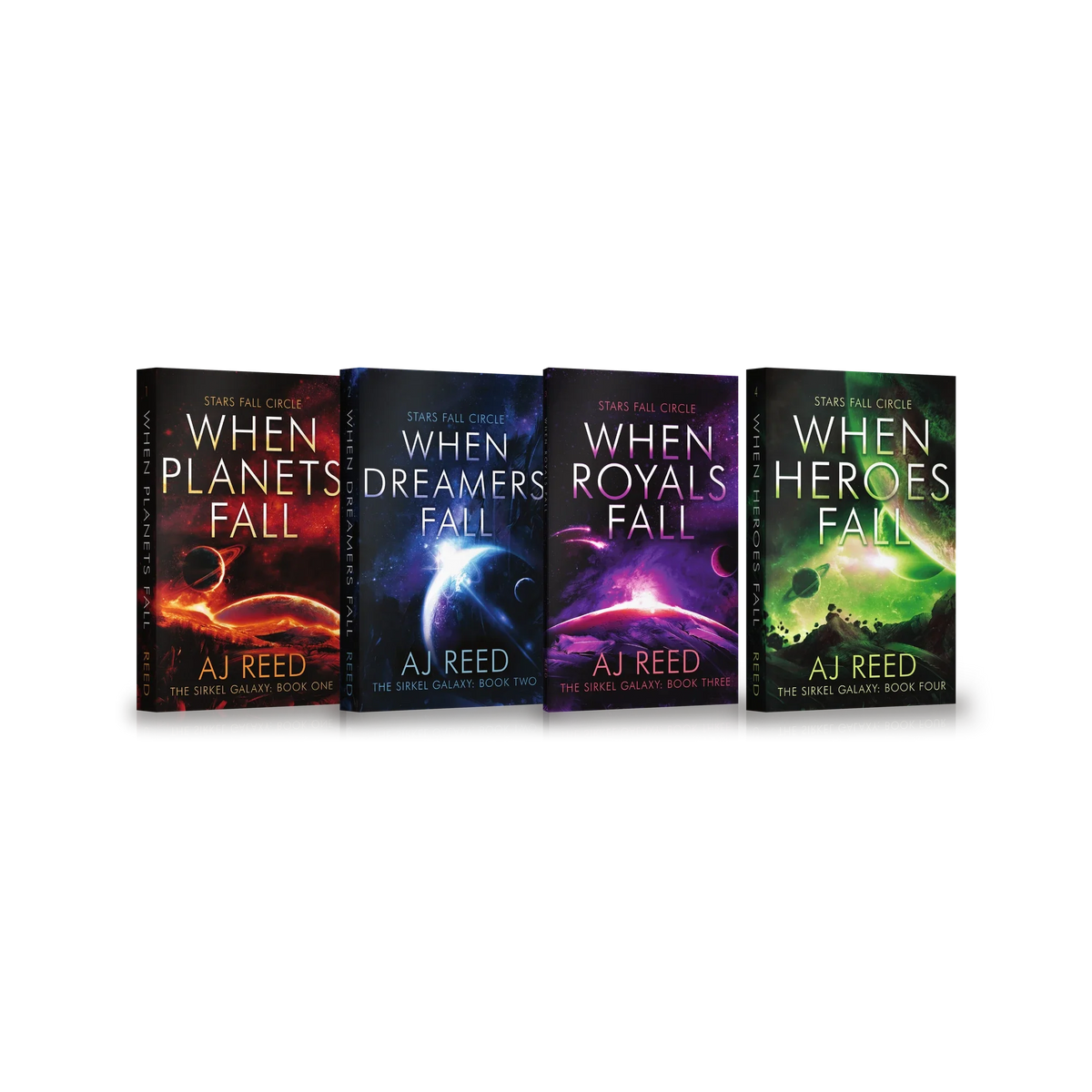 The Sirkel Galaxy by AJ Reed, all four paperbacks