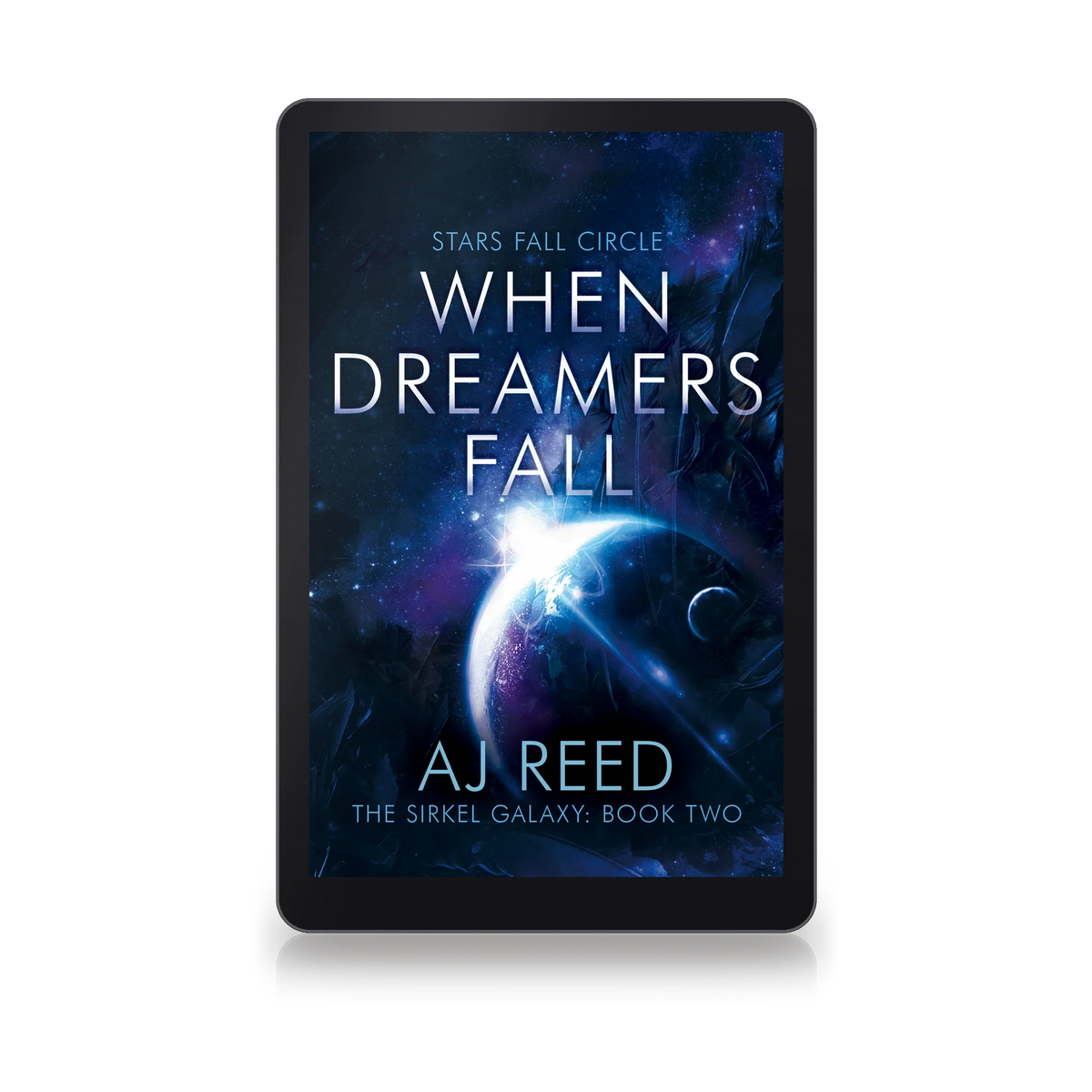 When Dreamers Fall by AJ Reed, ebook on an e-reader