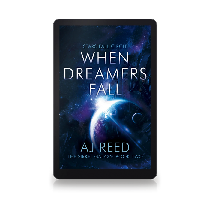 When Dreamers Fall by AJ Reed, ebook on an e-reader