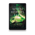 When Heroes Fall by AJ Reed, ebook on an e-reader