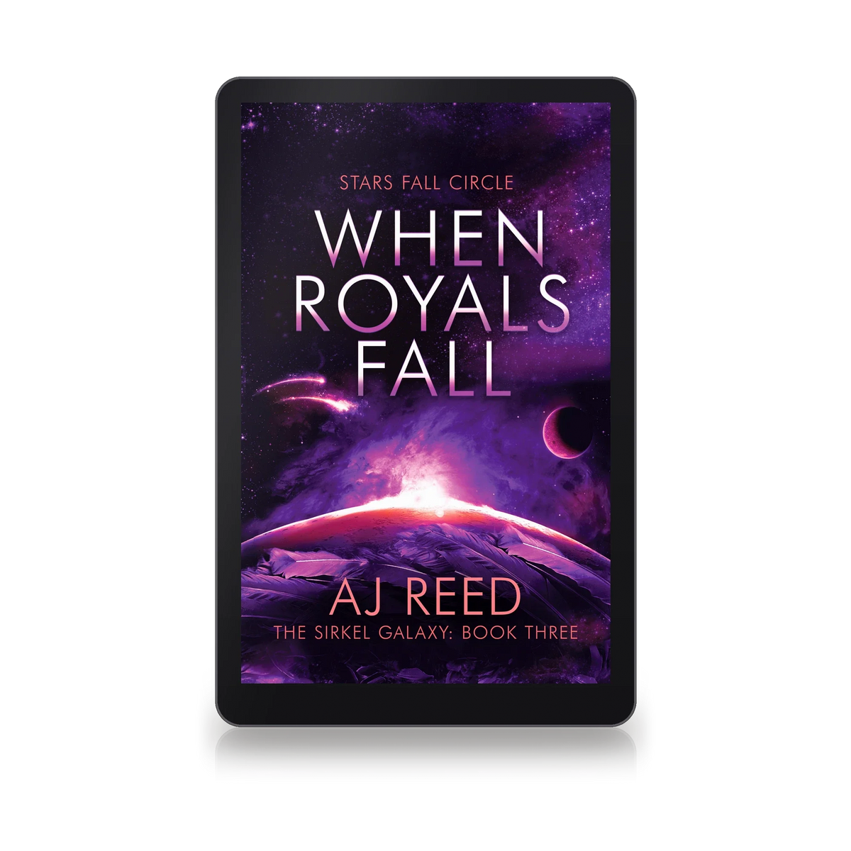 When Royals Fall by AJ Reed, ebook on an e-reader