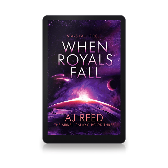 When Royals Fall by AJ Reed, ebook on an e-reader